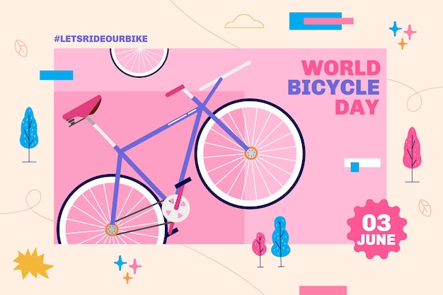 Free vector flat world bicycle day background