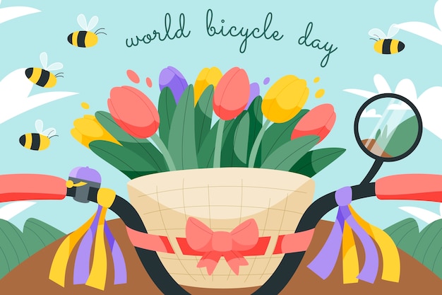 Flat world bicycle day background