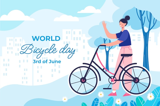 Flat world bicycle day background