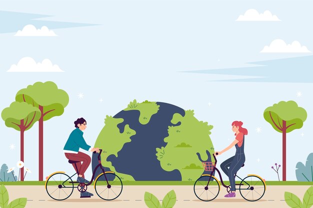 Flat world bicycle day background