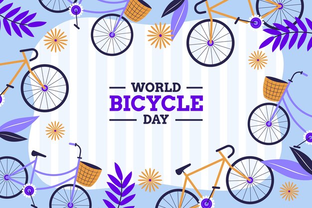 Flat world bicycle day background