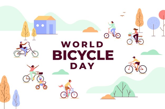 Flat world bicycle day background