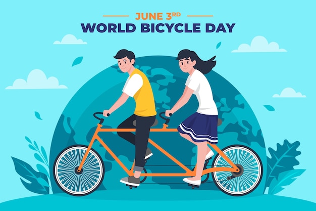 Flat world bicycle day background