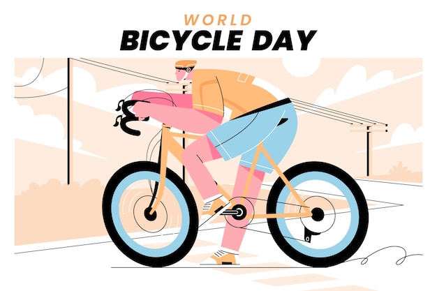 Free vector flat world bicycle day background