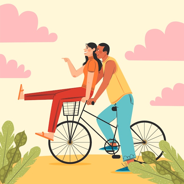 Free vector flat world bicycle day illustration