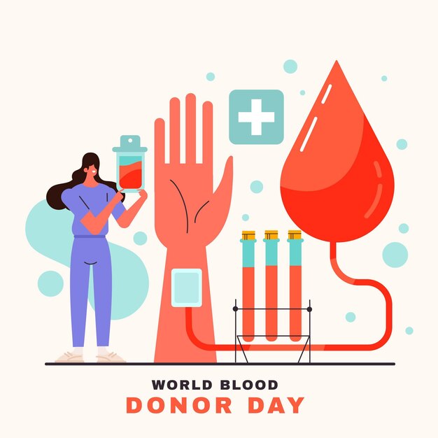 Free vector flat world blood donor day illustration