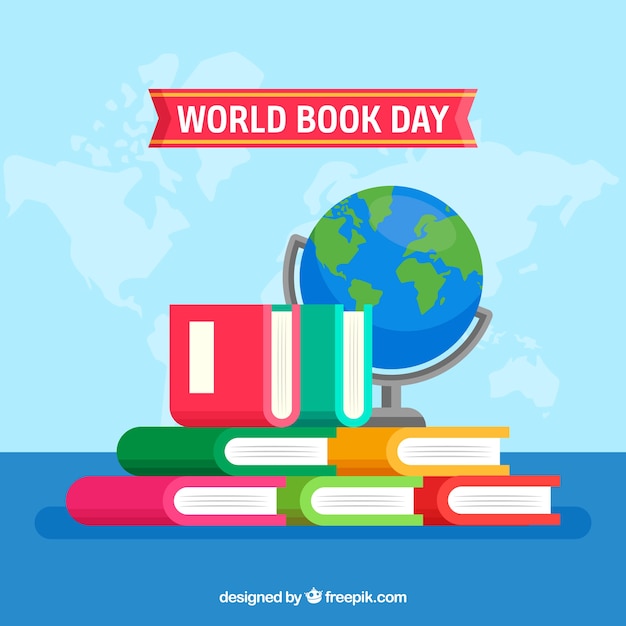 Free vector flat world book day background