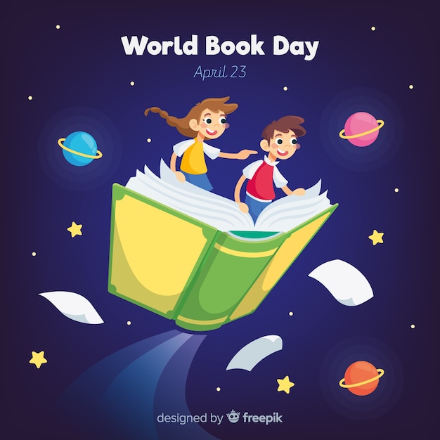 Free vector flat world book day background