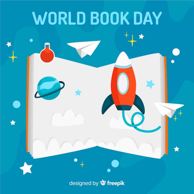 Free vector flat world book day background