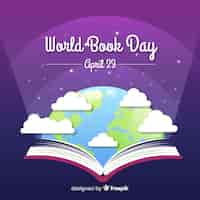 Free vector flat world book day background