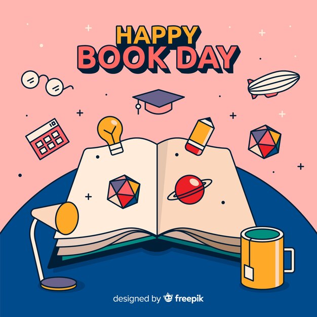 Free vector flat world book day background