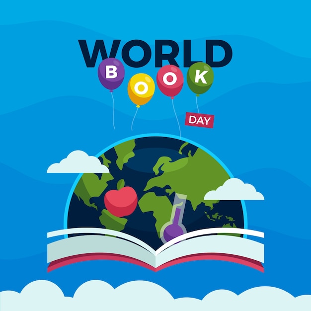 Free vector flat world book day background