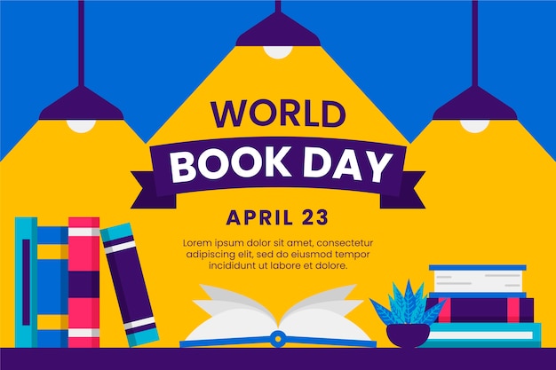 Free vector flat world book day background