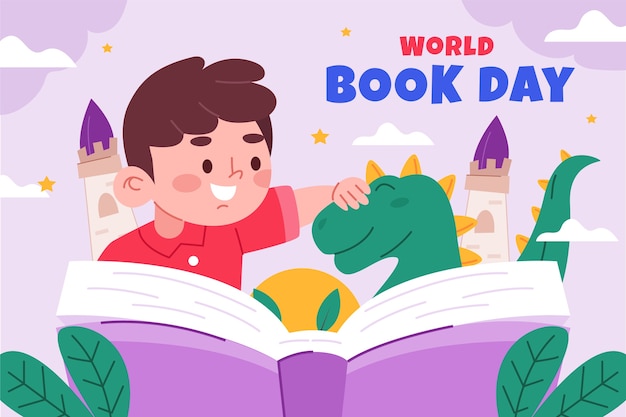 Free vector flat world book day background