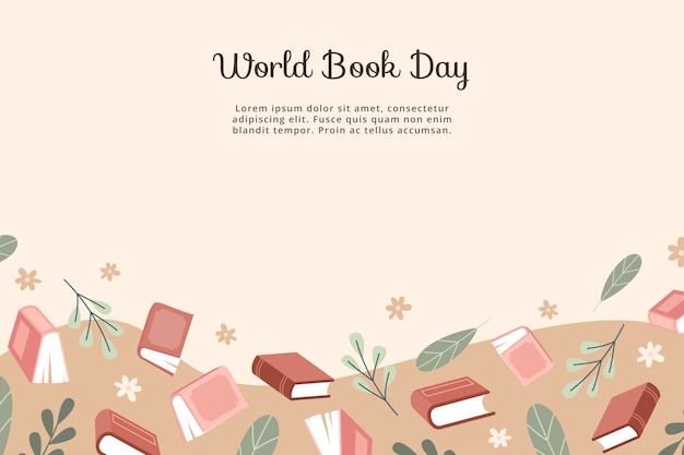 Flat world book day background