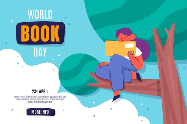 Free vector flat world book day background