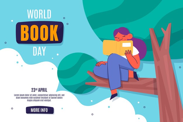 Flat world book day background