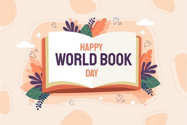 Flat world book day background