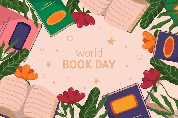 Free Vector flat world book day background