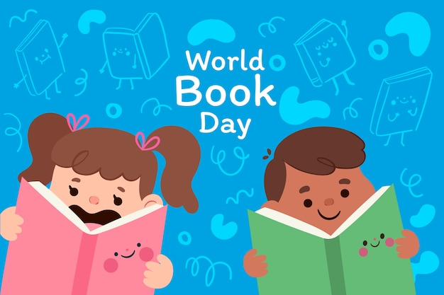 Free vector flat world book day background