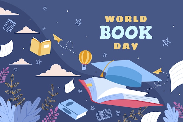 Free vector flat world book day background