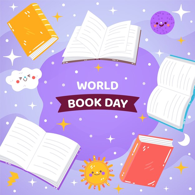 Free vector flat world book day background