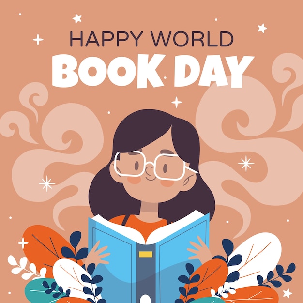 Free vector flat world book day background