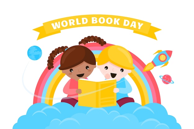 Free vector flat world book day concept