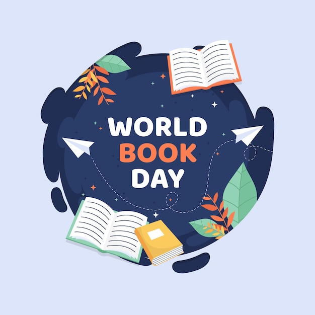 Free Vector | Organic flat world book day illustration