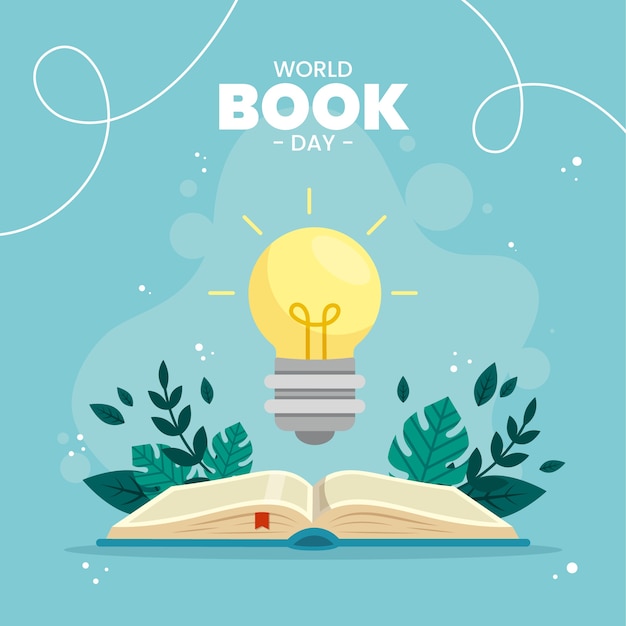 Free vector flat world book day illustration