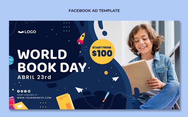 Плоский всемирный день книги в социальных сетях