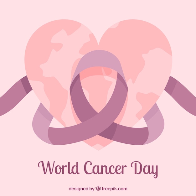 Бесплатное векторное изображение Плоский мир день рака