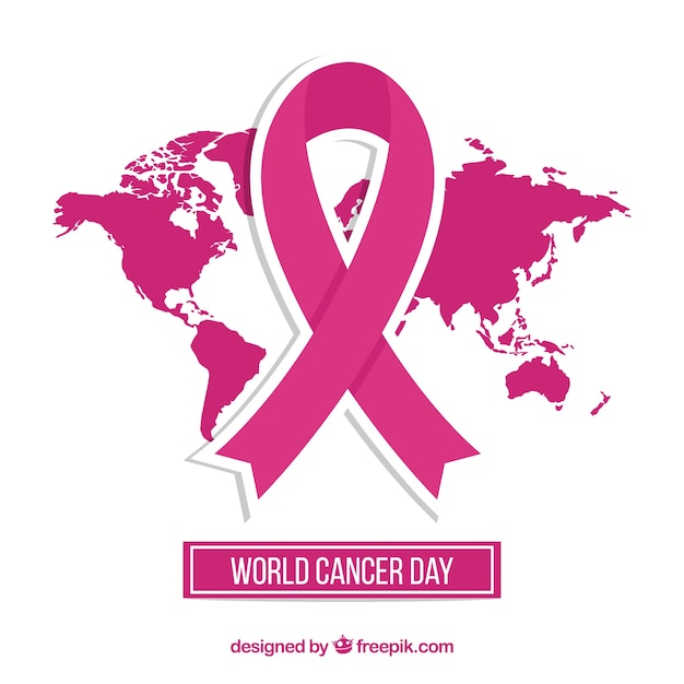 Free vector flat world cancer day background