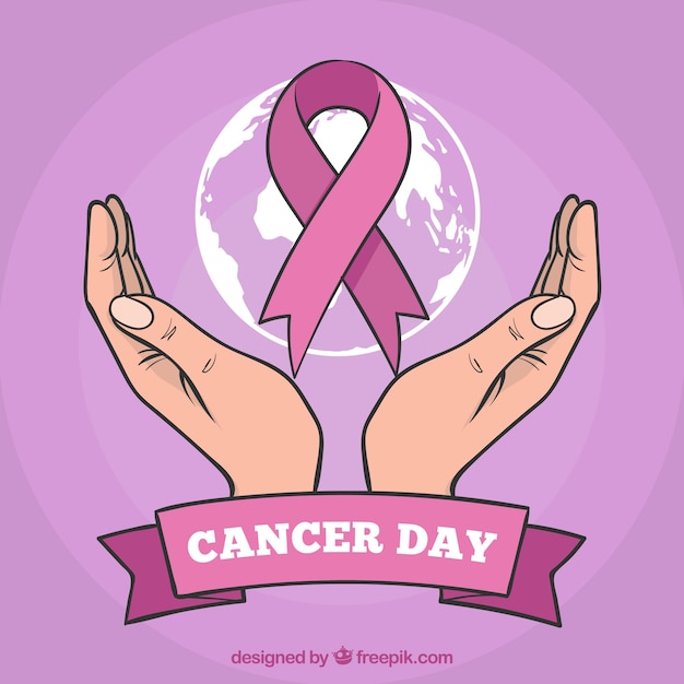 Free vector flat world cancer day background