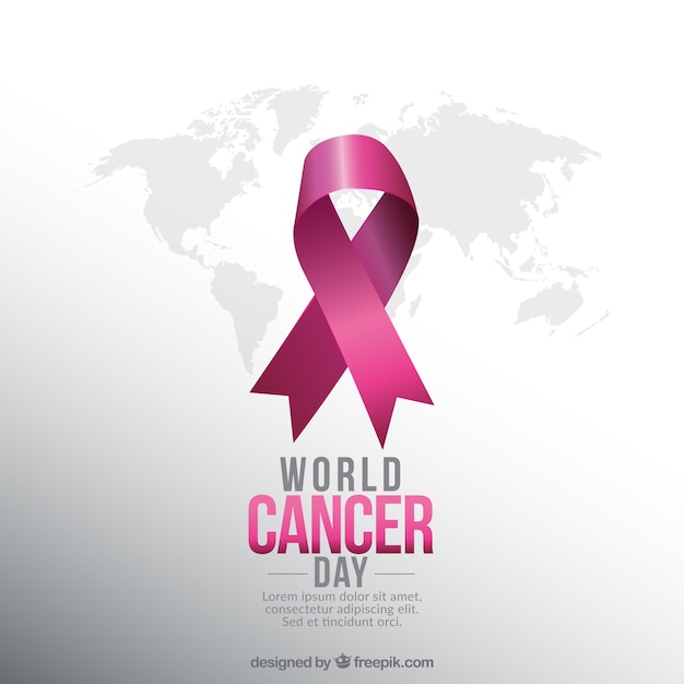 無料ベクター 平らな世界の癌の日の背景