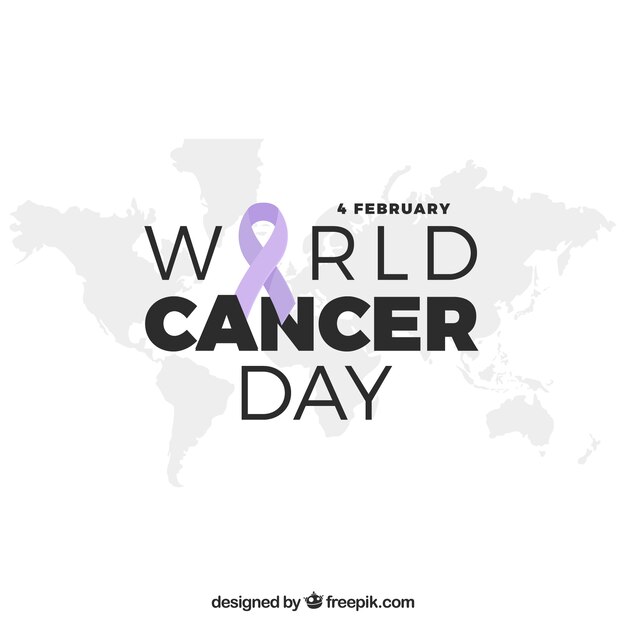 Flat world cancer day background 