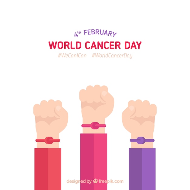 Free vector flat world cancer day background