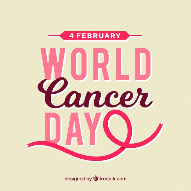 Free vector flat world cancer day background