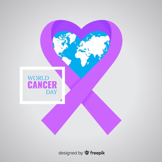 Free vector flat world cancer day background