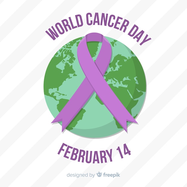 Flat world cancer day background