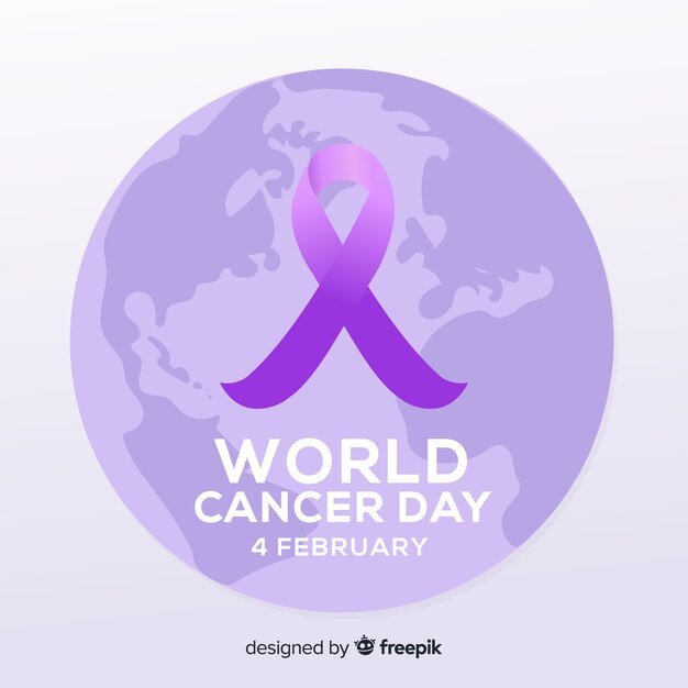 Flat world cancer day background