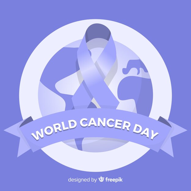 Flat world cancer day background
