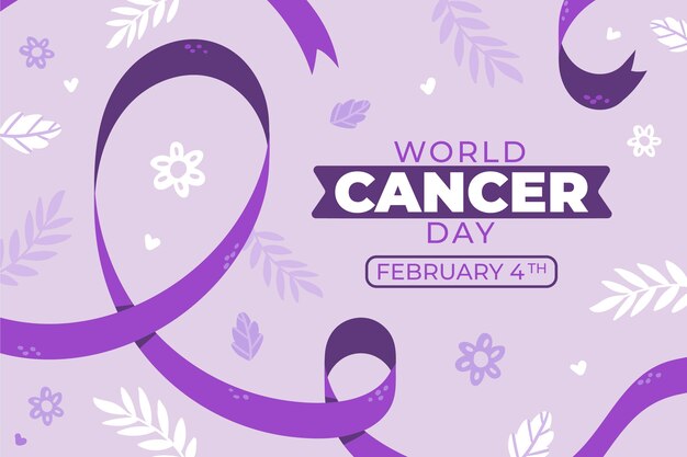 Flat world cancer day background