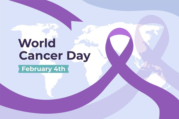 Flat world cancer day background