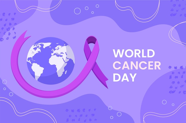 Flat world cancer day background