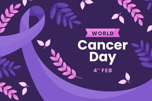 Flat world cancer day background