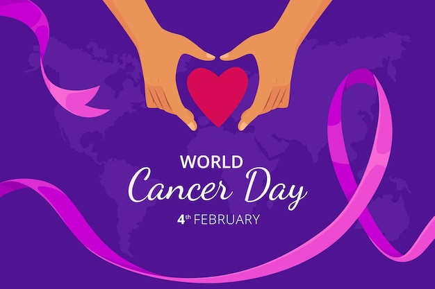 Free vector flat world cancer day background