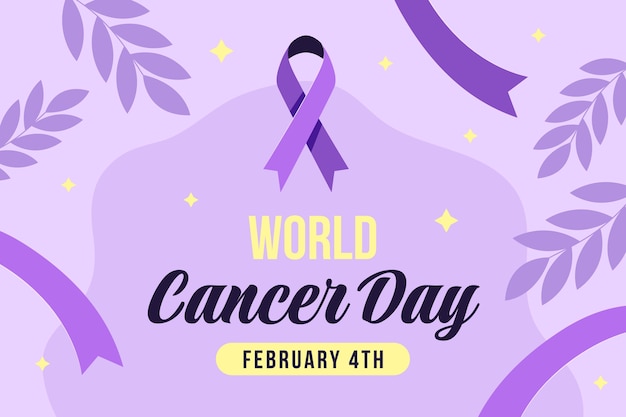 Free vector flat world cancer day background