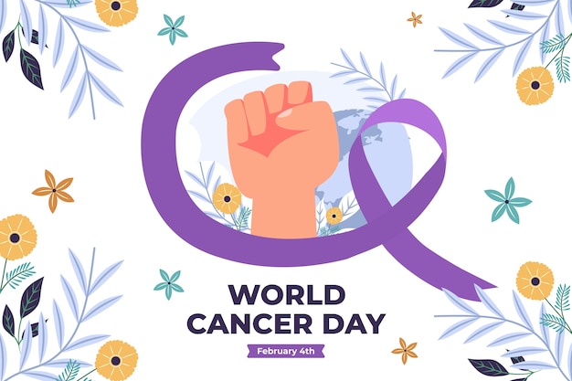 Free vector flat world cancer day background