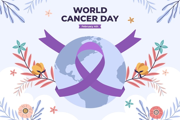 Free vector flat world cancer day background